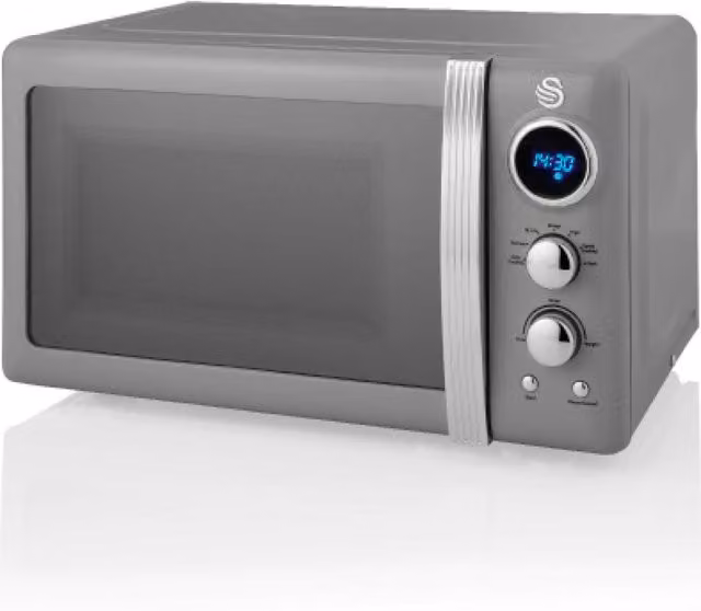 Swan Retro Solo Countertop Microwave, 20L, 800W, Grey