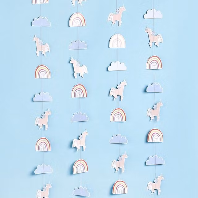 Club Green Multicolour Unicorn Hanging Paper Party Decoration, 5m