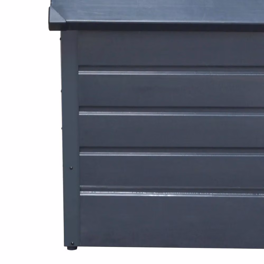 Living and Home 200L Metal Outdoor Garden Lockable Storage Box in Dark Grey – 5