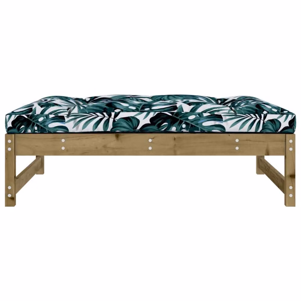 Berkfield Home Rustic Brown Impregnated Pine Wood Garden Footstool W: 120 cm, D: 80 cm, H: 80 cm – 3