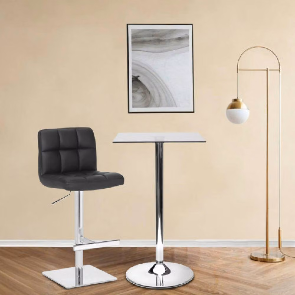 netfurniture Horizon Square Poseur Table with Transparent Glass Top, W/D/H: 60 x 60 x 102 cm – 2