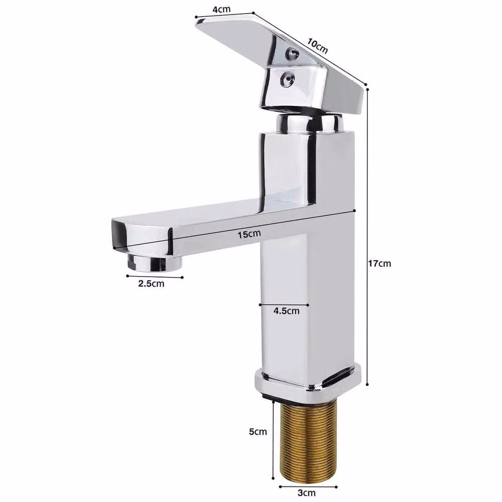 PAWNORA Silver Chrome Two-Handle Stainless Steel Bathroom Basin Mixer Tap – 2