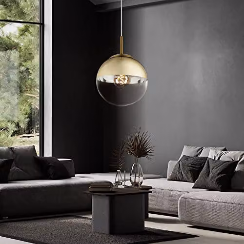 Globo Lighting Design Sphere Glass Pendant Lamp, Gold and Transparent – 2