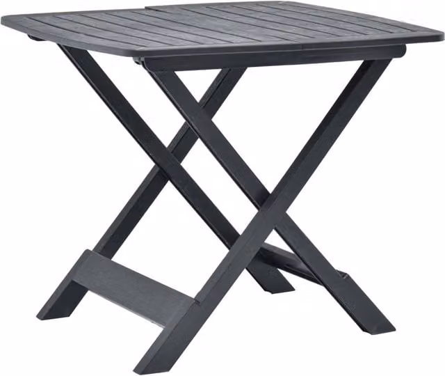 Berkfield Home Folding Garden Table in Anthracite Black Plastic, W/D/H: 79 x 72 x 70 cm – 1