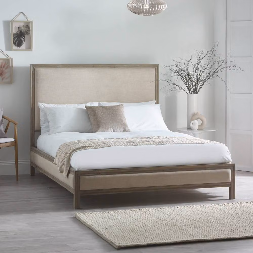 Cheshire Premium Topaz Upholstered Bed in Light Sand, King Size (150 cm) – 2
