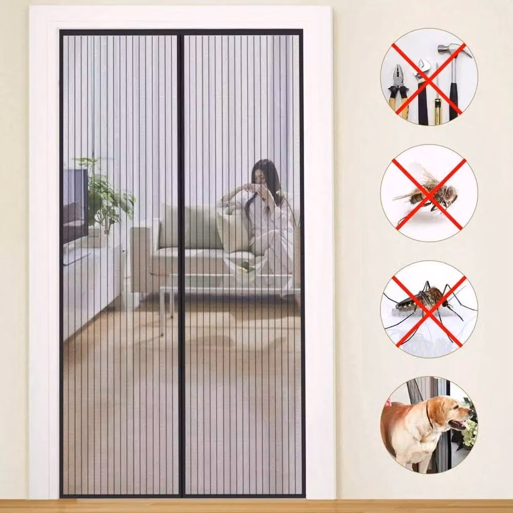 FLAVORA Magic Magnetic Mesh Curtain Door in Black – 2