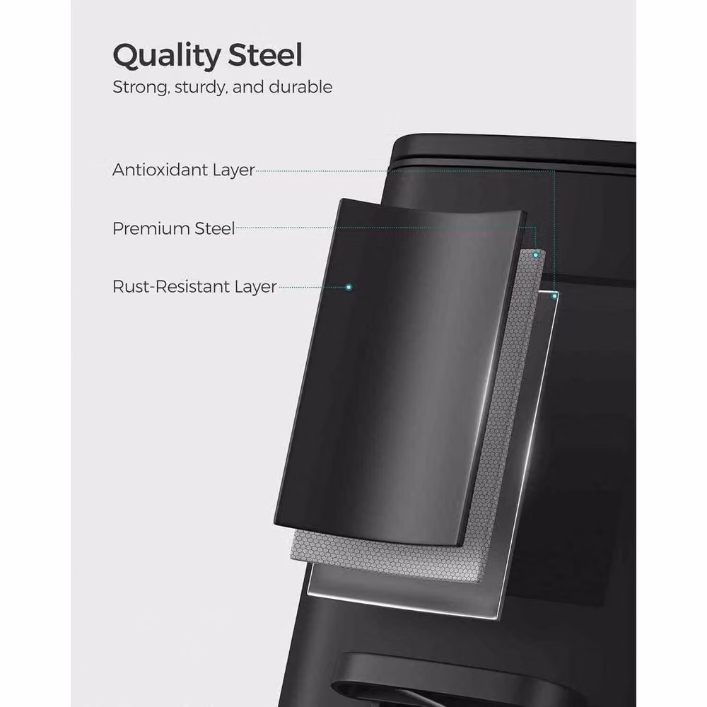 The Bazaarist Steel Kitchen Pedal Bin with Soft Close and Removable Inner Bucket, Black – 5