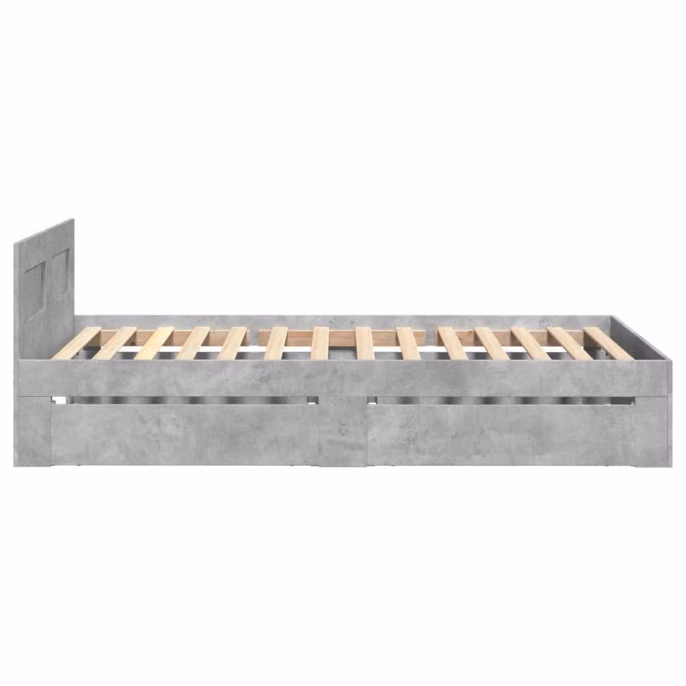 Berkfield Home Bed Frame with Headboard and Drawers in Concrete Grey, 90 x 200 cm – 3