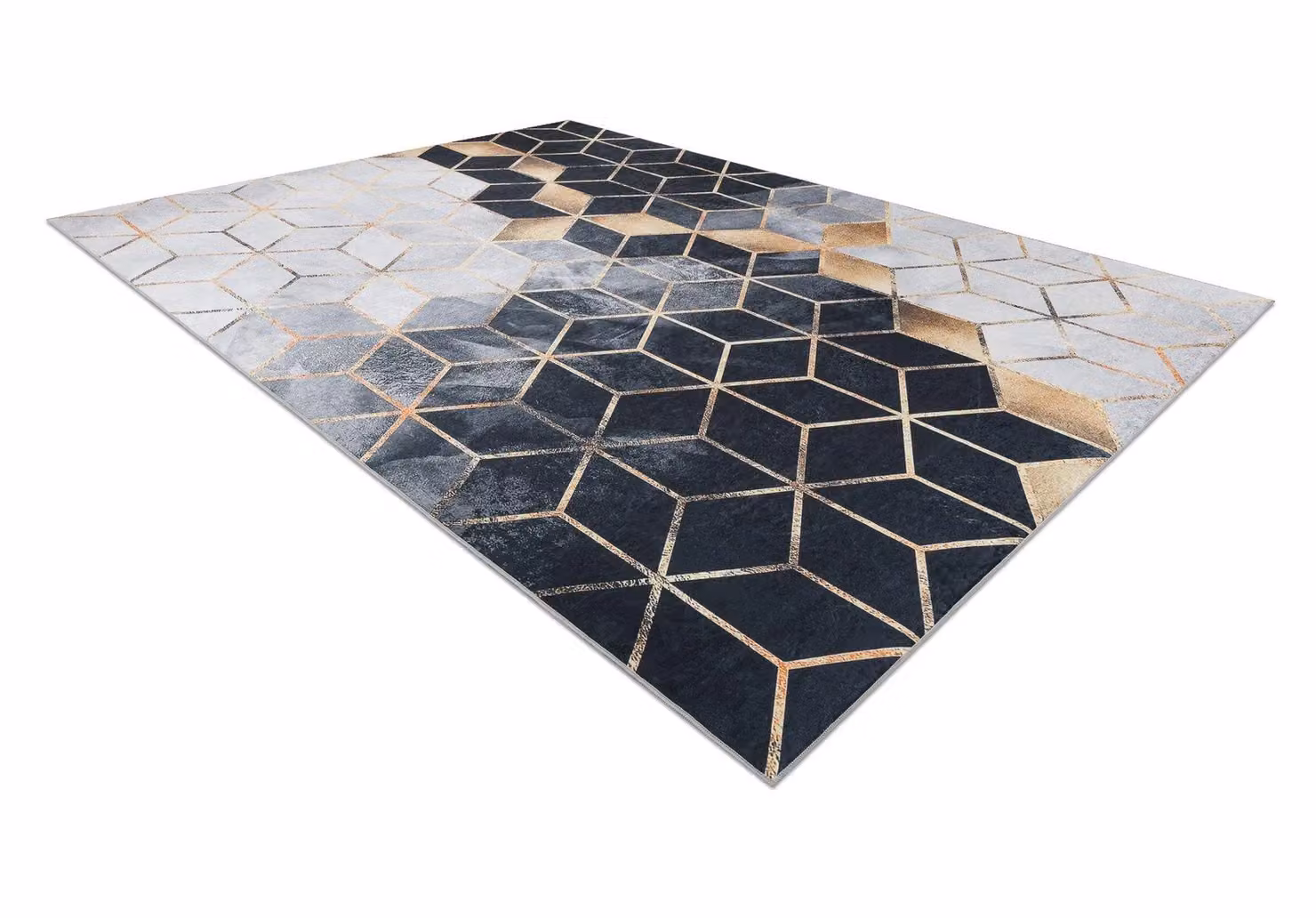 RugsX Andre Geometric Rectangular Rug in Black and Multicolour, W: 80 cm, L: 150 cm – 2