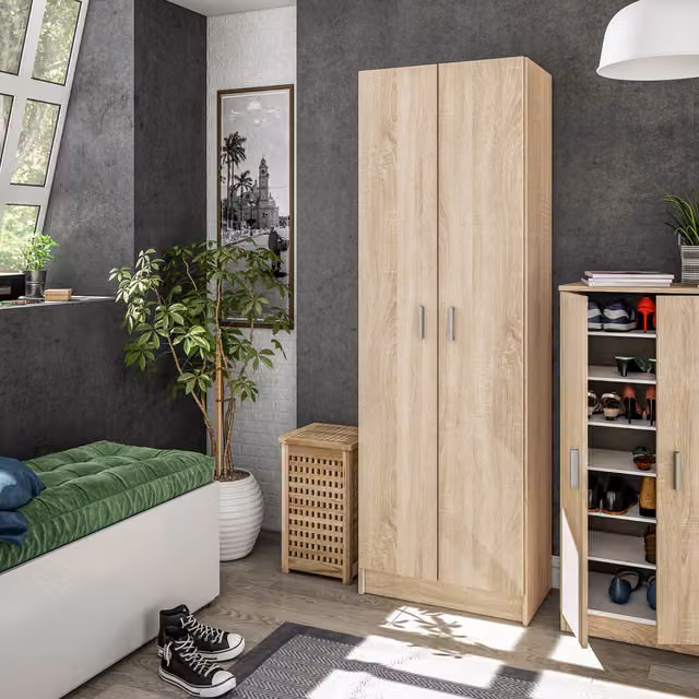 VITA 2 Door Shoe and Boot Cupboard in Brown