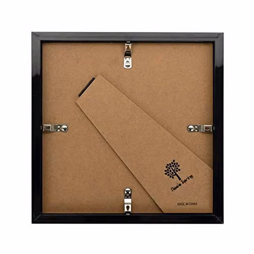 Nicola Spring Pack of 5 Black Square 3D Shadow Box Photo Frames for Crafts and Keepsakes – 4