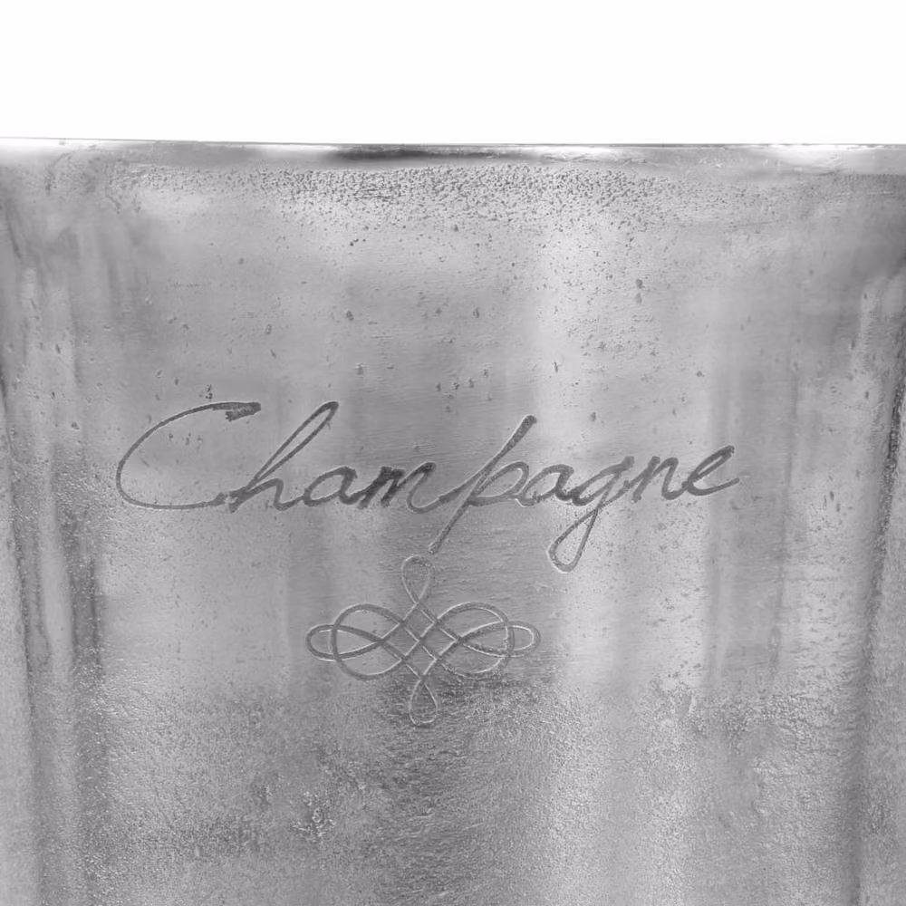 Berkfield Home Solid Aluminium Champagne Cooler, Silver, W: 39 cm, D: 29 cm, H: 71 cm – 3