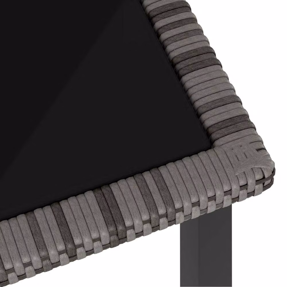 Berkfield Home Garden Grey Poly Rattan Dining Table W/D/H: 70 x 70 x 73 cm – 2