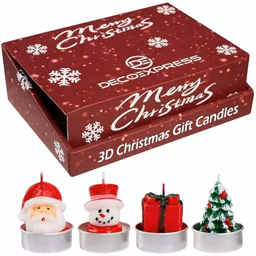 Deco Express Multicolour 3D Tealight Candle Set, Pack of 12
