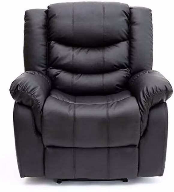 More4homes Seattle High Back Manual Recliner Chair in Black Bonded Leather