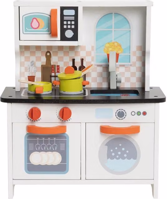 Kidkid Mini Wooden Kitchen Playset for Kids, White