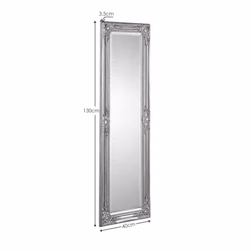 Julian Bowen Palais Full Length Wall Mounted Mirror in Antique Grey – 3