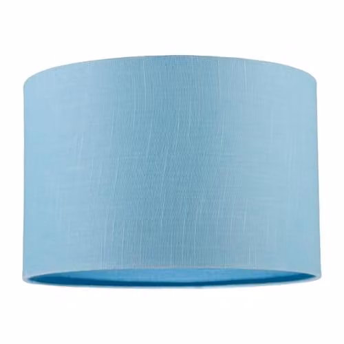Happy Homewares Ocean Current Blue Textured Linen Fabric Circular Lamp Shade in Turquoise, W: 30 cm, H: 20 cm – 1