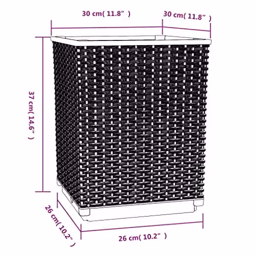 vidaXL Set of 2 Brown Polypropylene Planter Tubs, W/D/H: 30 x 30 x 37 cm – 3