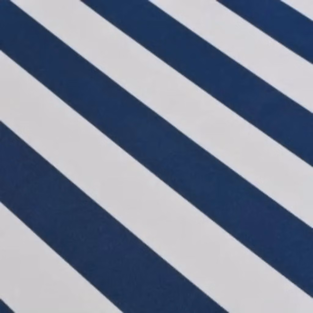 Berkfield Home Manual Crank Folding Awning in Blue and White Striped Polyester with Aluminium Frame – 3