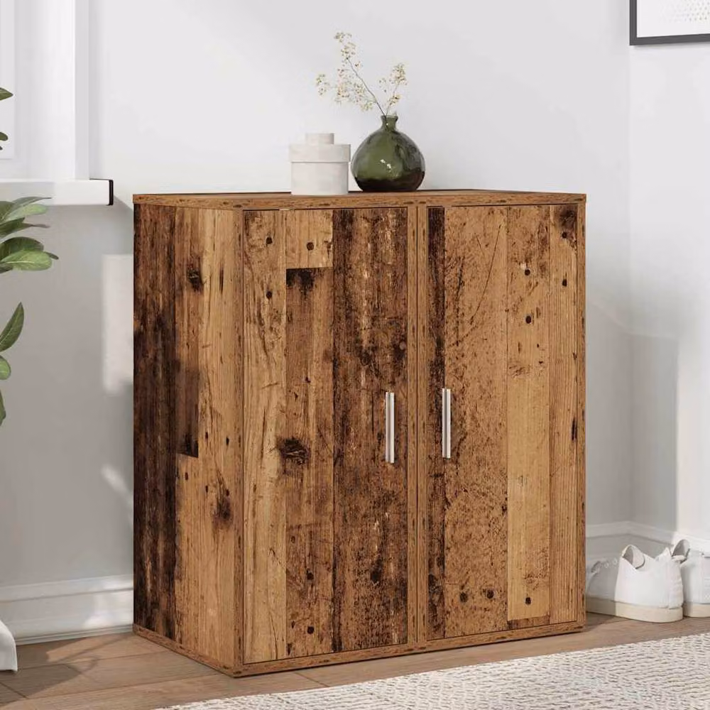 Berkfield Home Set of 2 Rustic Brown Shoe Cabinets, W/D/H: 32 x 35 x 70 cm – 2
