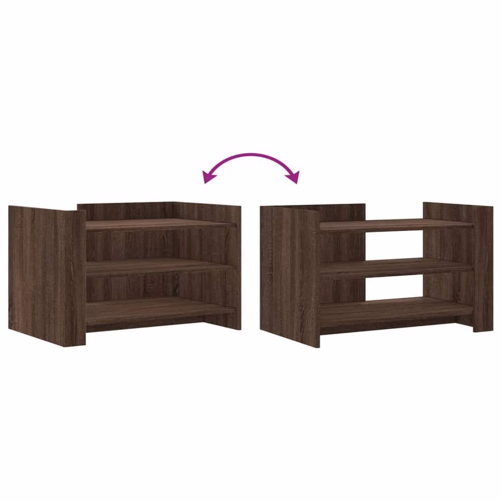 Berkfield Home Modern Brown Oak Coffee Table, W/D/H: 80 x 50 x 50 cm – 4