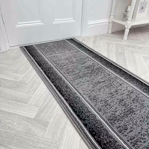 runrug Ethnic Tribal Hallway Runner Rug in Grey, W: 60 cm, L: 360 cm