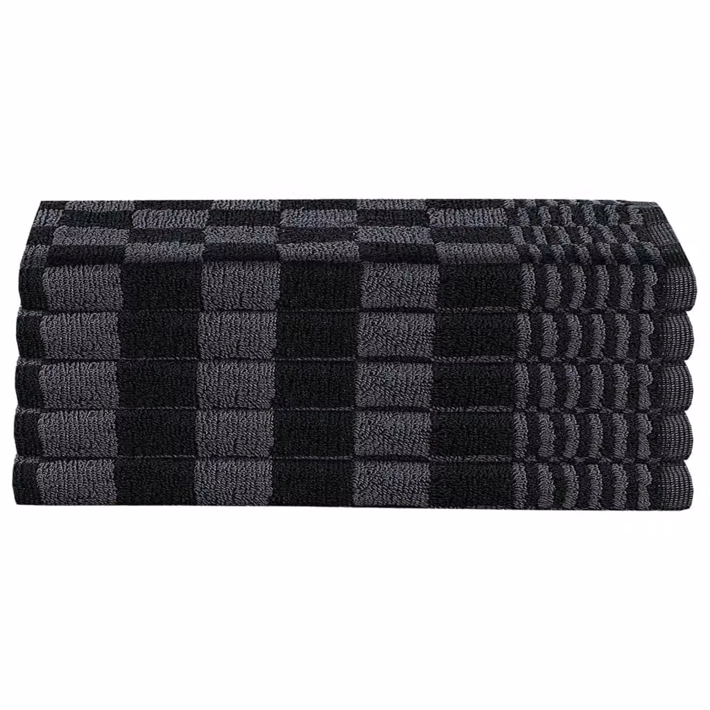 Berkfield Home 10 Piece Cotton Towel Set for Adults in Black, Grey and Multicolour – 5