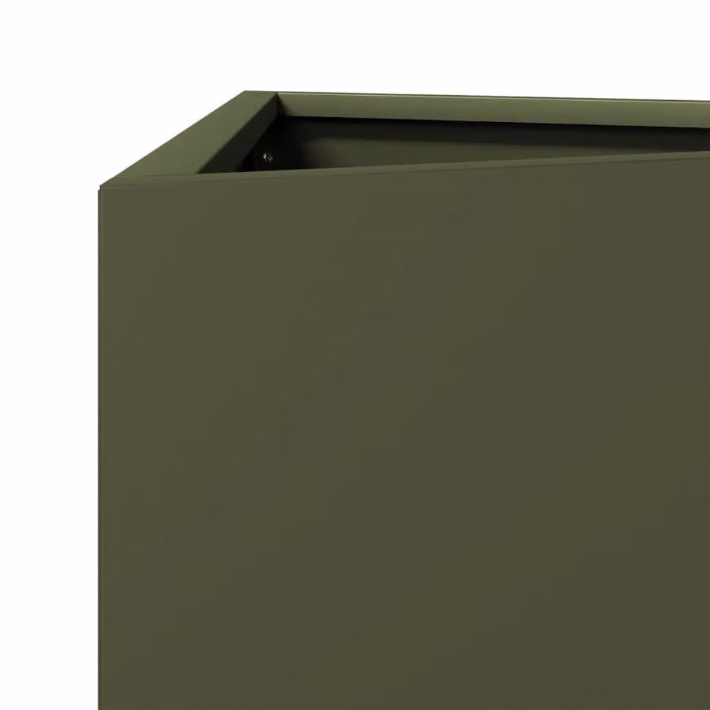 Berkfield Home Triangular Steel Garden Planter Tub, Green, W/D/H: 30 x 26 x 75 cm – 4
