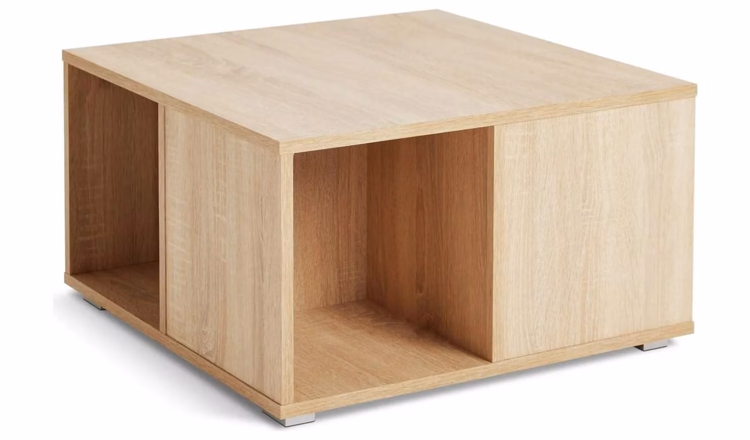 Squares Coffee Table in Brown and Beige Modern Living Room Furniture with Storage Organiser, W/D/H: 61.2 x 34.8 x 61.2 cm
