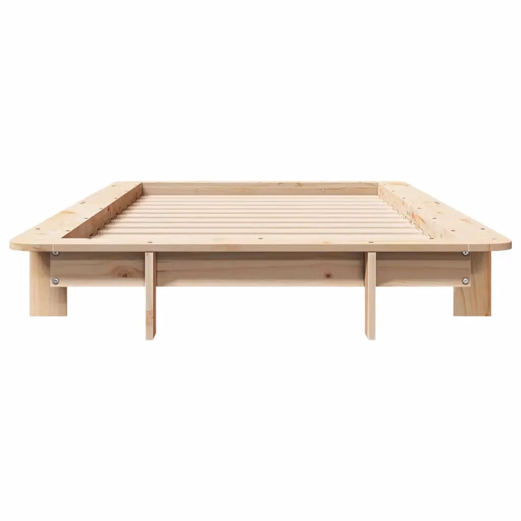 Berkfield Home Modern Solid Wood Pine Bed Frame in Brown, W/D/H: 90 x 200 cm – 2