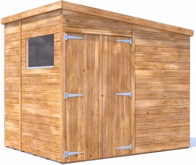 Dunster House Rustic Wooden Storage Shed with Window in Brown, W: 243.84 cm, H: 280 cm, D: 183 cm
