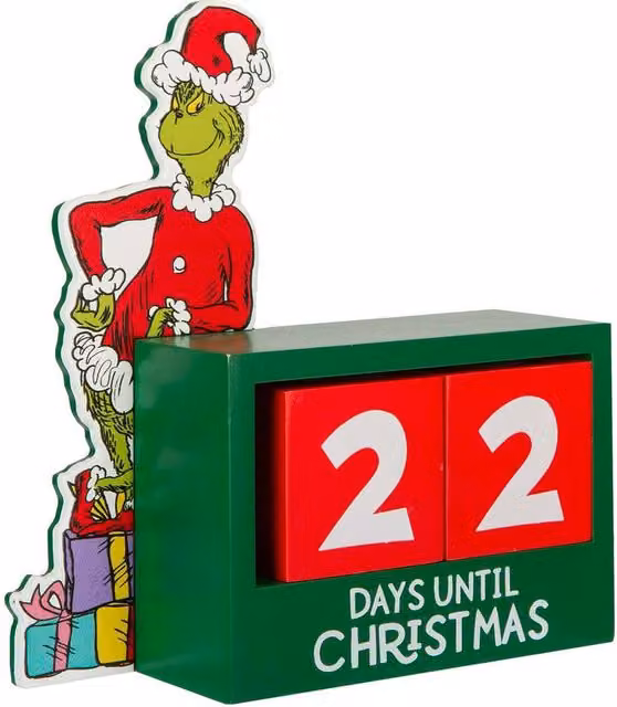 VFM e-Store Grinch Christmas Tabletop Decoration, Green, W: 16 cm, D: 14 cm, H: 18 cm
