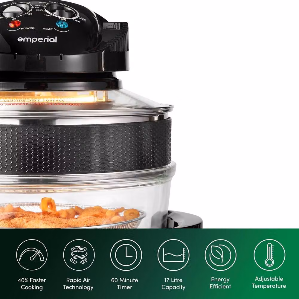 Emperial 17L Halogen Oven Air Fryer with Timer and Accessories in Black – 3
