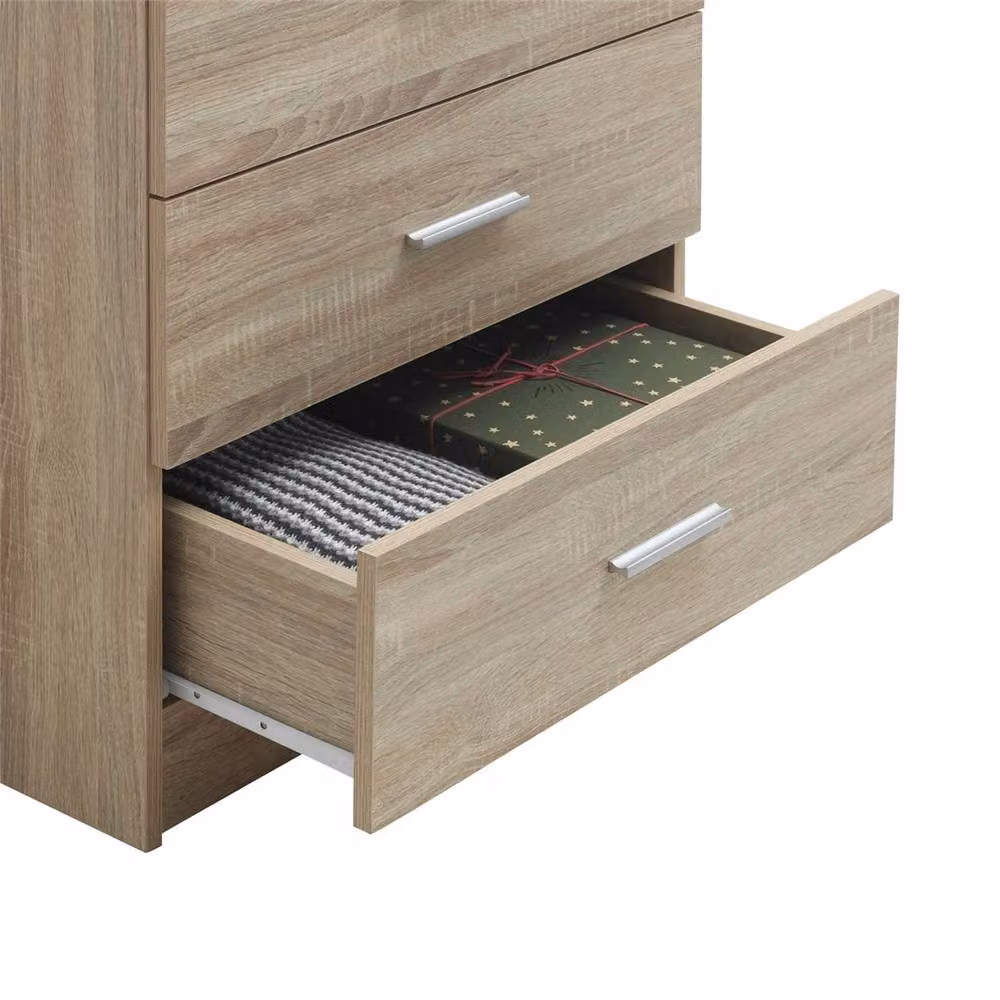 Nordara Sonoma Oak 3 Drawer Chest of Drawers Bedside Cabinet in Light Oak, W: 60 cm, D: 40 cm, H: 69 cm – 3