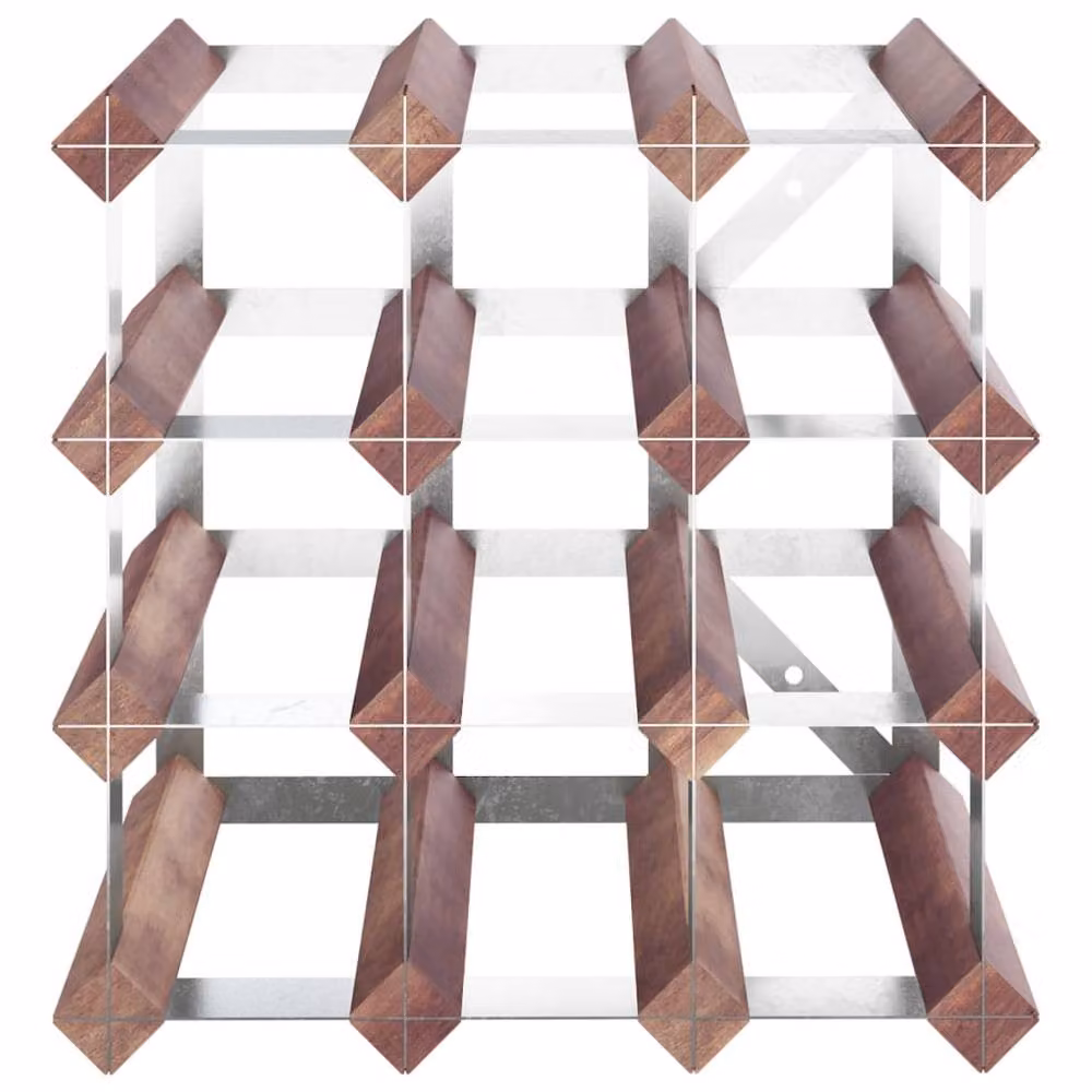 Berkfield Home Rustic Brown Solid Pine Wall Mounted Wine Rack for 12 Bottles – 4