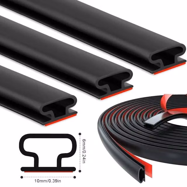EONLION Black EPDM Rubber Weather Stripping Door Seal Profile D