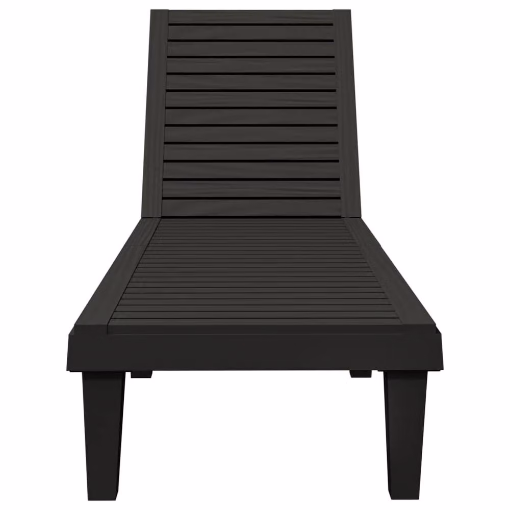 Berkfield Home Black Sun Lounger with Adjustable Headrest, W/D/H: 155 x 58 x 83 cm – 2