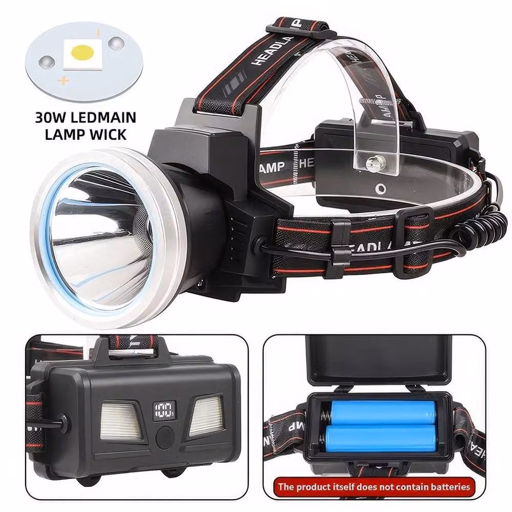 FLAVORA Rechargeable Waterproof LED Headlamp in Black – 6