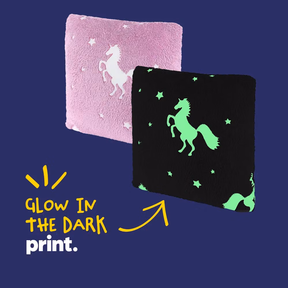 Wicked Gizmos Unicorn Glow in the Dark Pink Fleece Cushion – 2