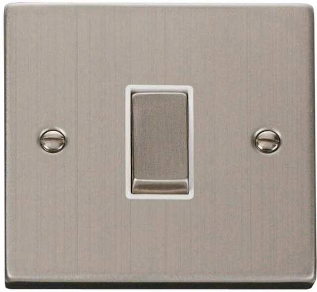 SE HOME Stainless Steel Two Way Flush Light Switch in White and Silver