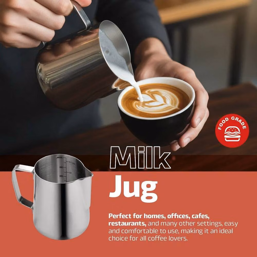 SPETLEK Stainless Steel Round Milk Jug in Silver, 600ml – 2