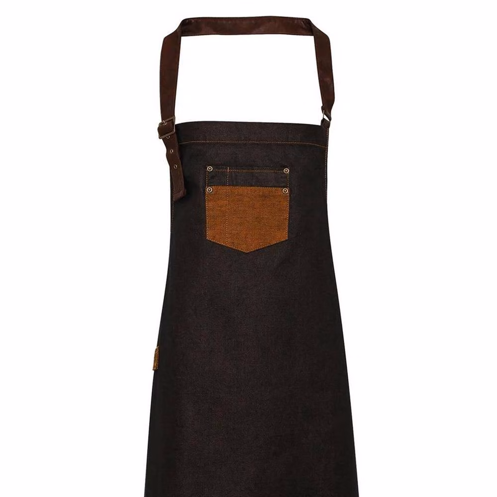 Premier Faux Leather Denim Bib Apron in Black – 2