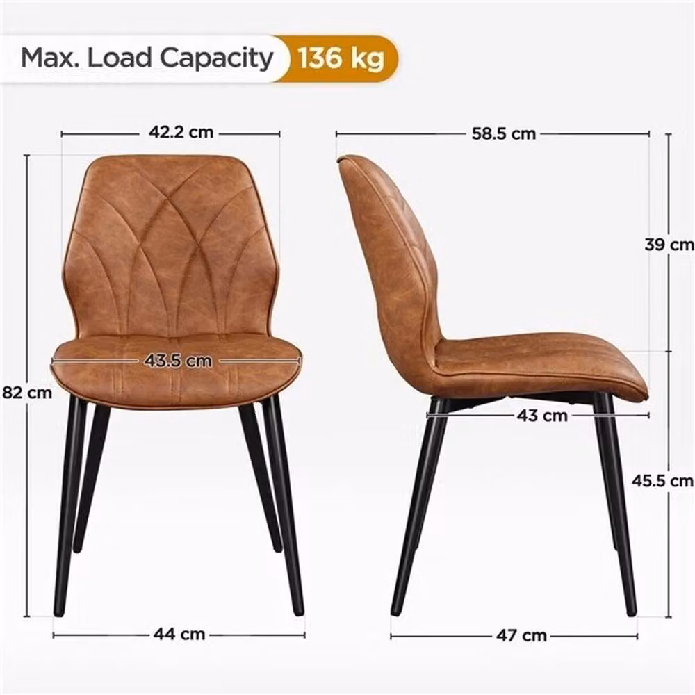 KORVIXA Set of 2 Modern Brown Velvet Dining Chairs – 2