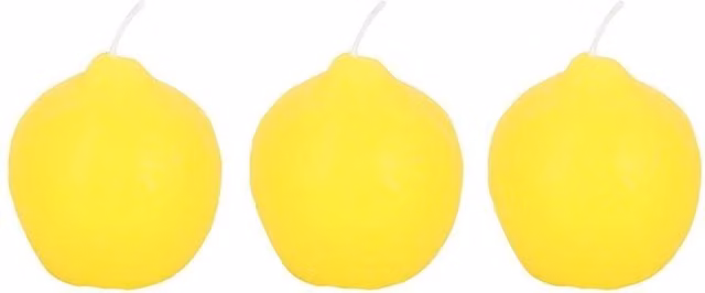 Something Different Lemon Scented Tabletop Candles, Pack of 3, Yellow