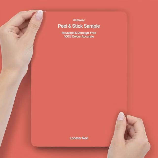 Hemway Interior Paint Sample Peel and Stick Swatch in Lobster Red
