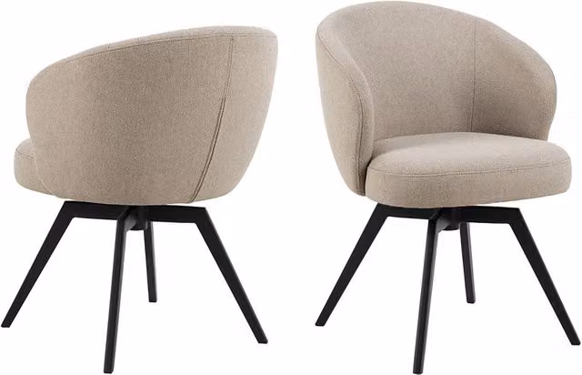 Furniture To Go Darlene Beige Fabric Dining Chair with Armrests and Swivel Function – 1