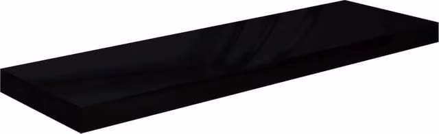 Berkfield Home Floating Wall Shelf in High Gloss Black, W: 80 cm, D: 23.5 cm, H: 3.8 cm
