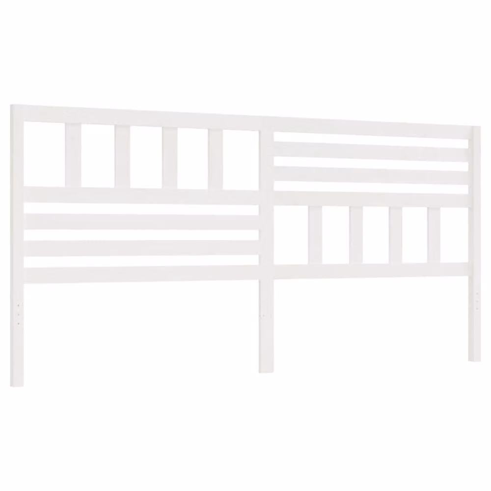 Berkfield Home Beautiful Bed Headboard in White Solid Pine Wood, W: 206 cm, D: 4 cm, H: 100 cm – 2