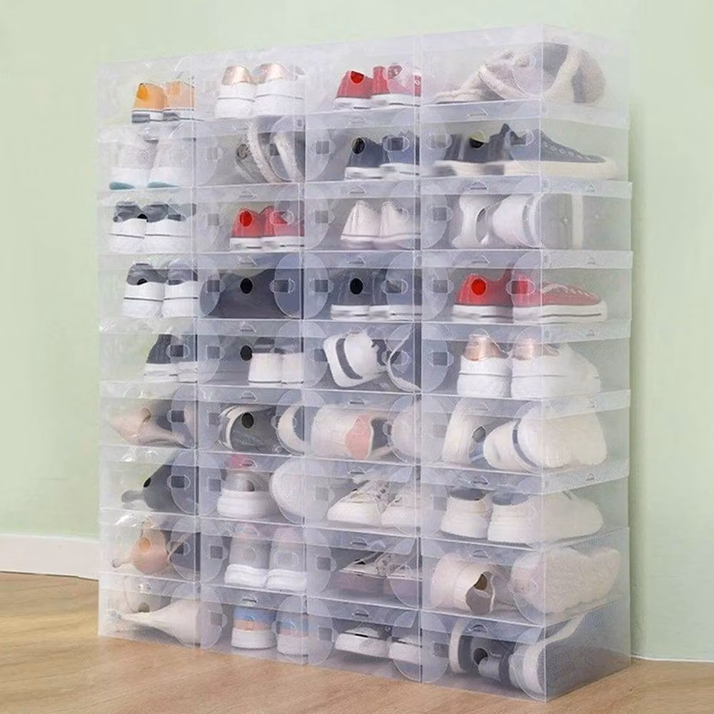 FLAVORA Stackable Clear Plastic Shoe Storage Boxes – 2